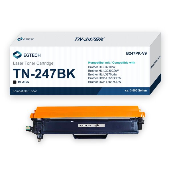 Toner kompatibel mit Brother TN-247BK HL-L3210cw HL-L3230CDW HL-L3270cdw Schwarz