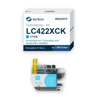 Tinte kompatibel mit Brother LC422XCK Cyan MFC-J5340DW...