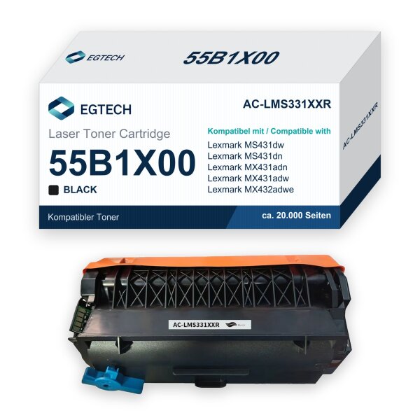 Toner kompatibel mit Lexmark 55B2X00 MS431dn MS431dw MX431adn MX431adw MX432adwe