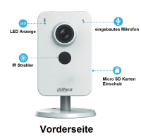 Dahua IPC-K1430KP-STW-0280B-EUR WLAN Cube 4MP PoE Wi-Fi Lautsprecher Alarm I/O