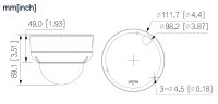 Dahua IPC-HDBW3849EP-S-IL-0280B IP Dome Überwachungskamera 8MP PoE IR bis 30 m IP67 IK10 Mikrofon