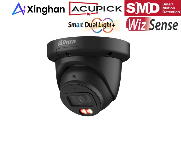Dahua IPC-HDW3449QMP-S-IL-0280B-Black IP Eyeball Überwachungskamera 4MP PoE IR bis 30 m IP67 Mikrofon