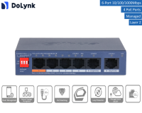 Dahua CS4006-4GT-60-V2 Switch 4 PoE Gigabit Netzwerk- und...