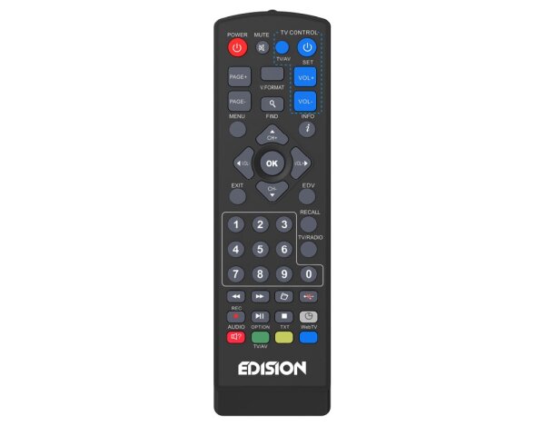 Original Edision EDI-RCU 1 Learn Fernbedienung 2in1 Lernfunktion Sat-Receiver